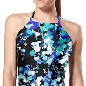 Speedo Women's Floral Print One-Piece Halter Neck Swimsuit
